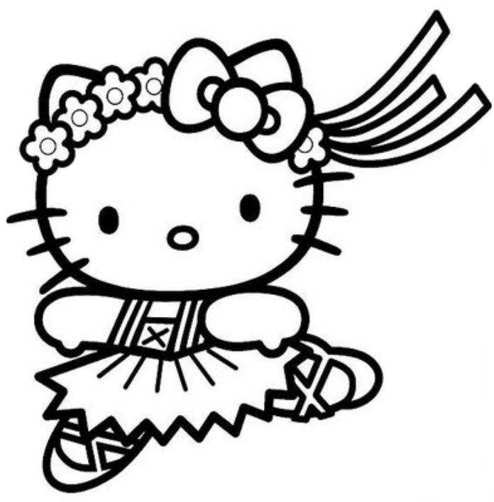 Plansa de colorat cu Hello Kitty 71 98